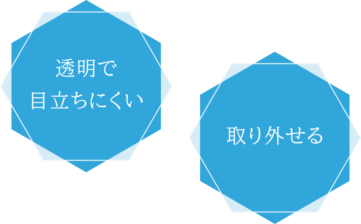 透明で目立ちにくい / 取り外せる