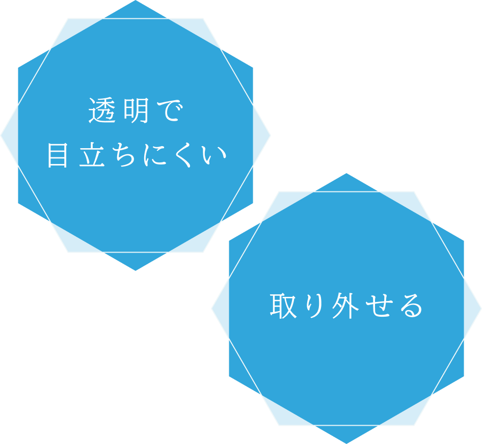 透明で目立ちにくい / 取り外せる